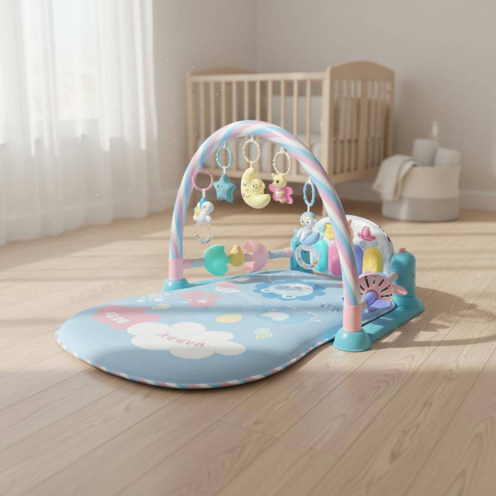 Baby Nursery Bed - Детский манеж с функцией музыкального пианино,