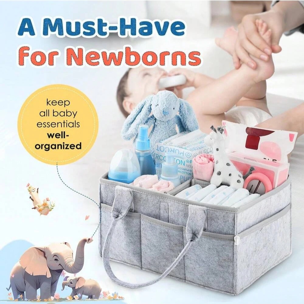 Baby Nursery Gender Neutral - Корзина для детских подгузников с ручкой,