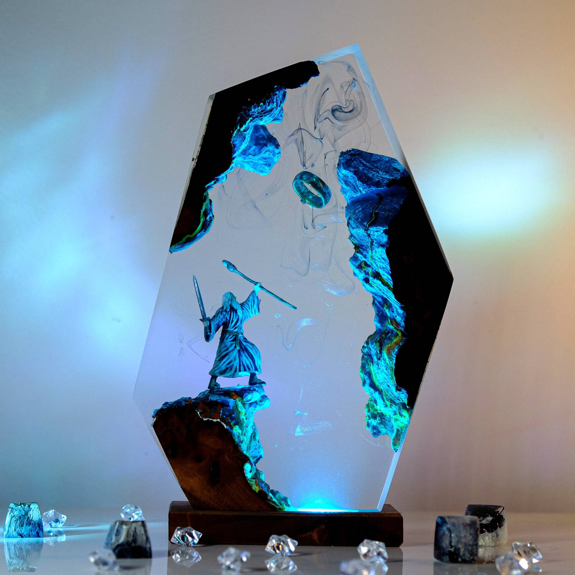 Baby Nursery Night Light - Настольная лампа-фигурка из смолы «Волшебное кольцо»