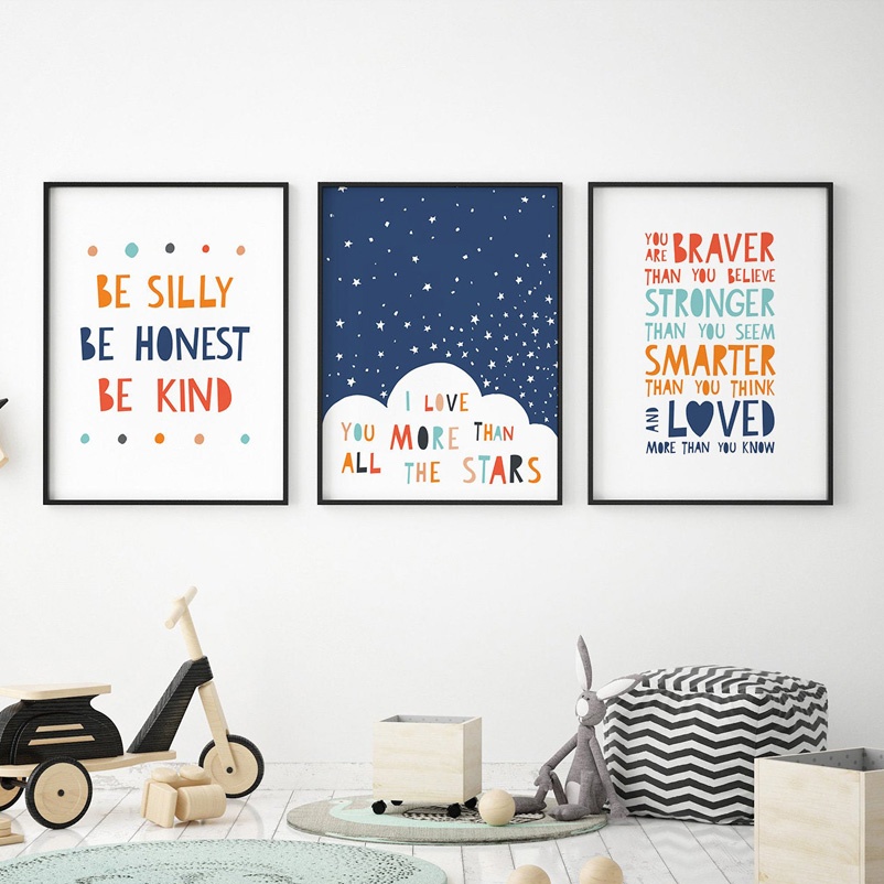 Baby Nursery Quotes - Вдохновляющие цитаты с героями мультфильмов, настенная