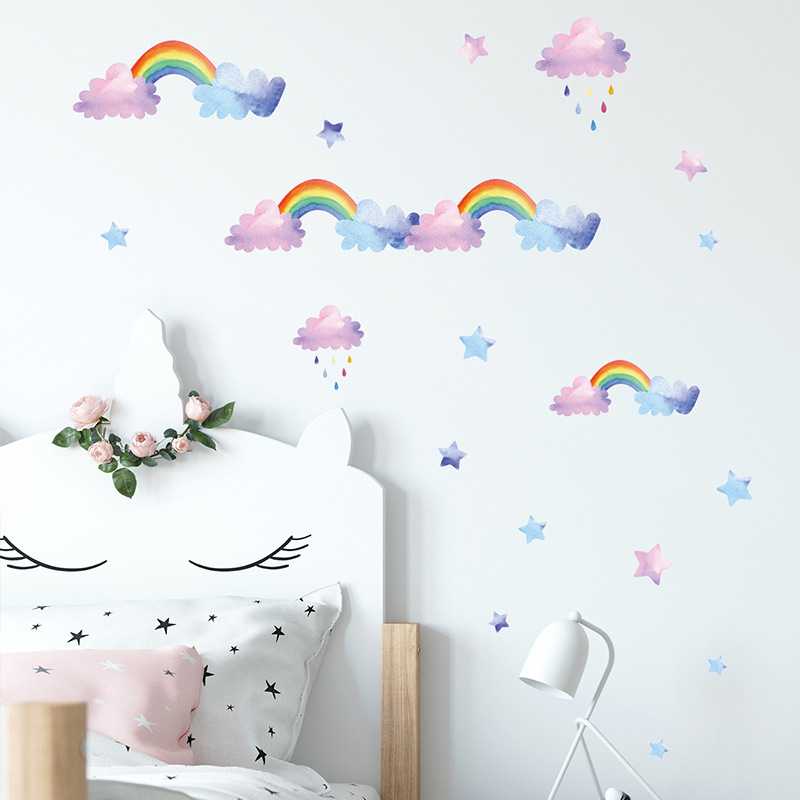 Baby Nursery Wardrobe - Наклейки на стену с мультяшными облаками