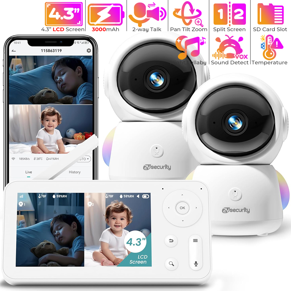 Baby Nursery Night Light - 2K радионяня с 2 камерами и