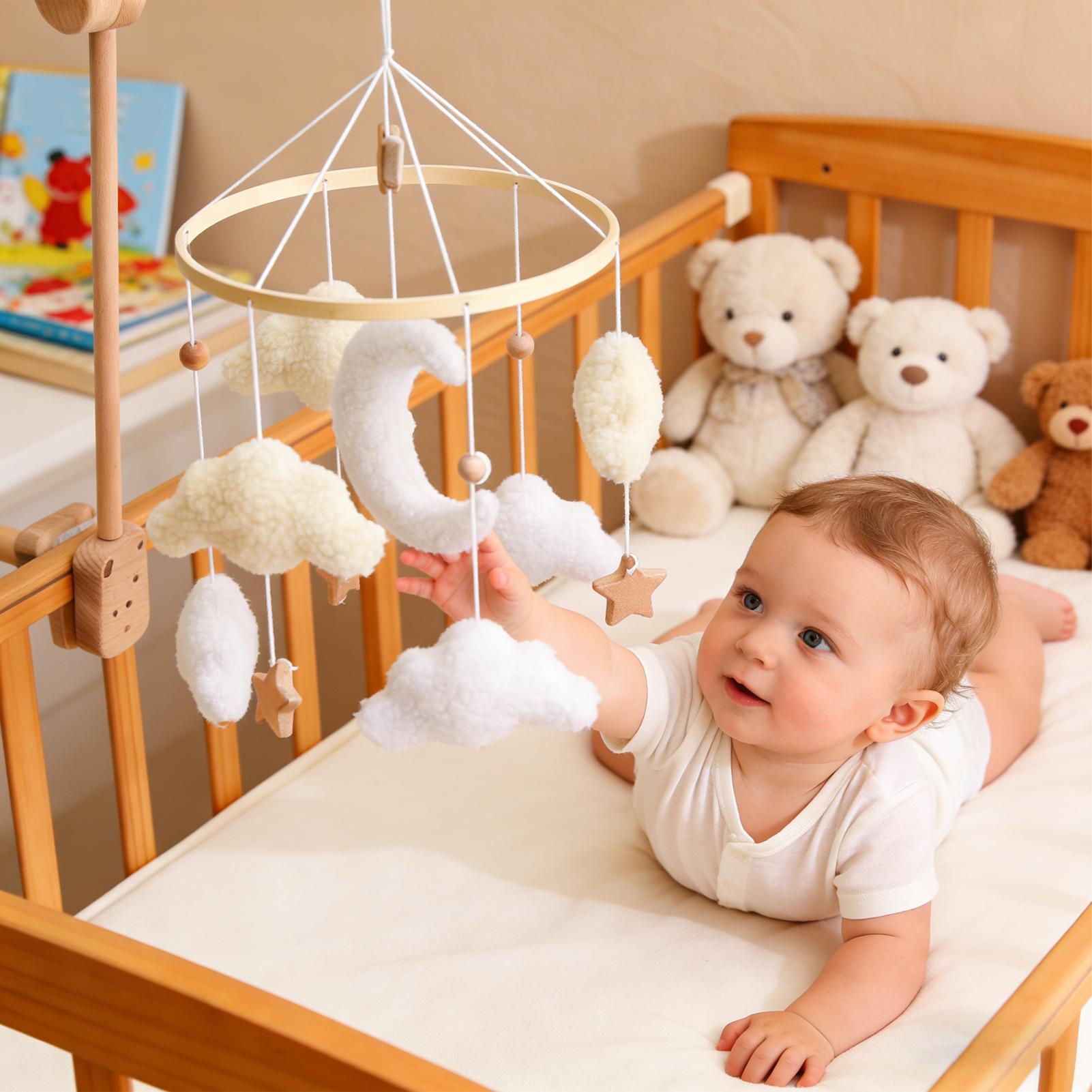 Baby Nursery Bedding - Деревянный мобиль на кроватку для новорожденных,
