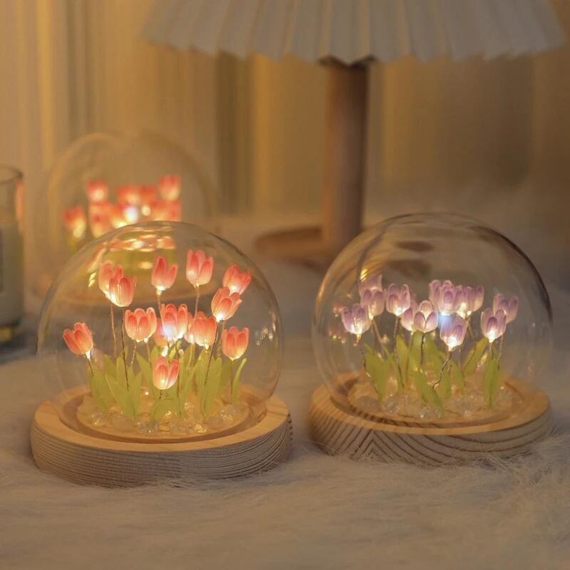 Baby Nursery Night Light - Искусственный цветок тюльпана, ночник, украшения, ручная