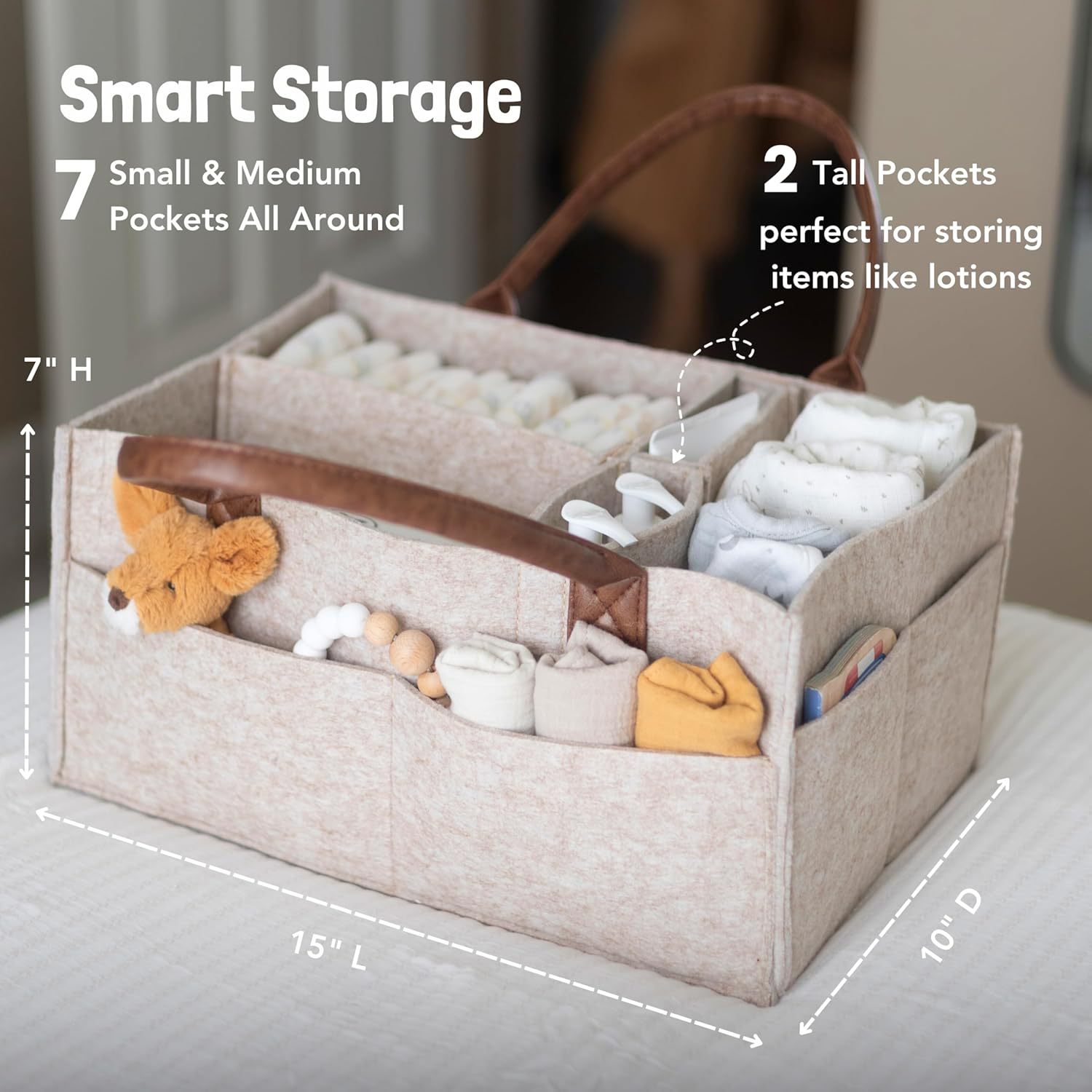 Детская войлочная корзина-орга – обзор и цена Baby Nursery Organizer