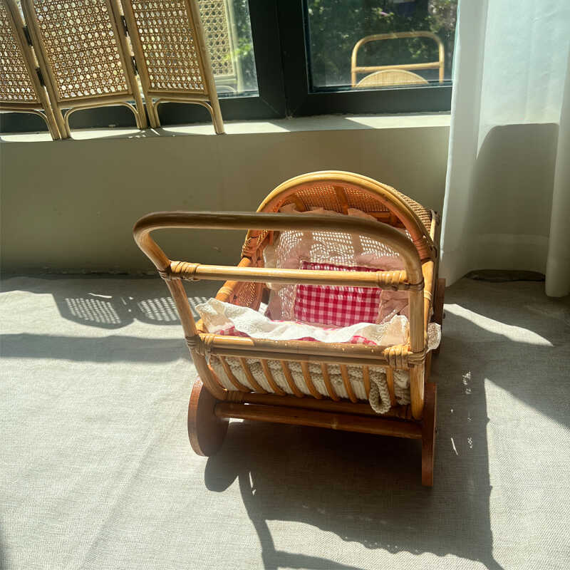 Тканая детская коляска из рота – обзор и цена Baby Nursery Basket