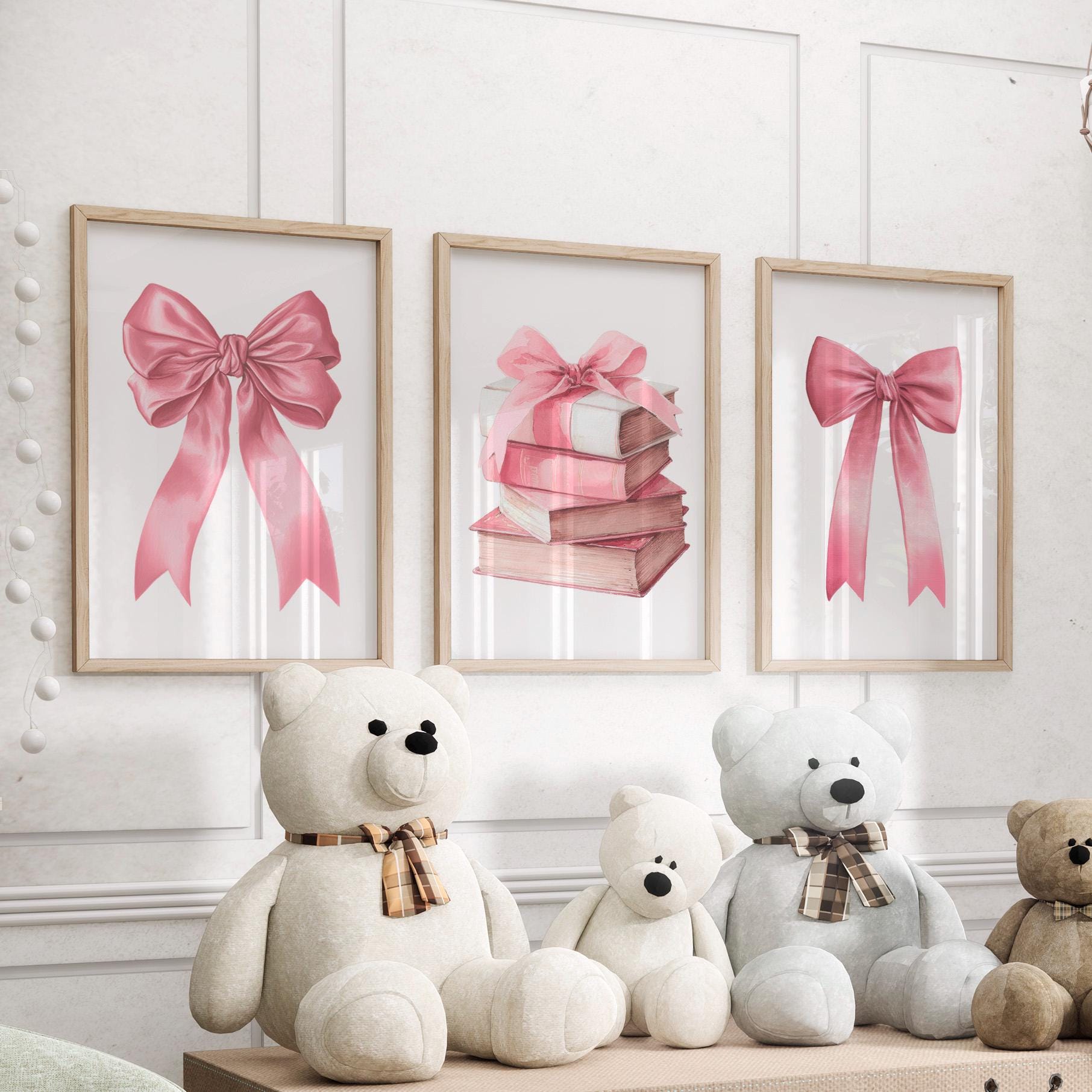 Набор из 3-х безрамных постеро – обзор и цена Baby Nursery Pink