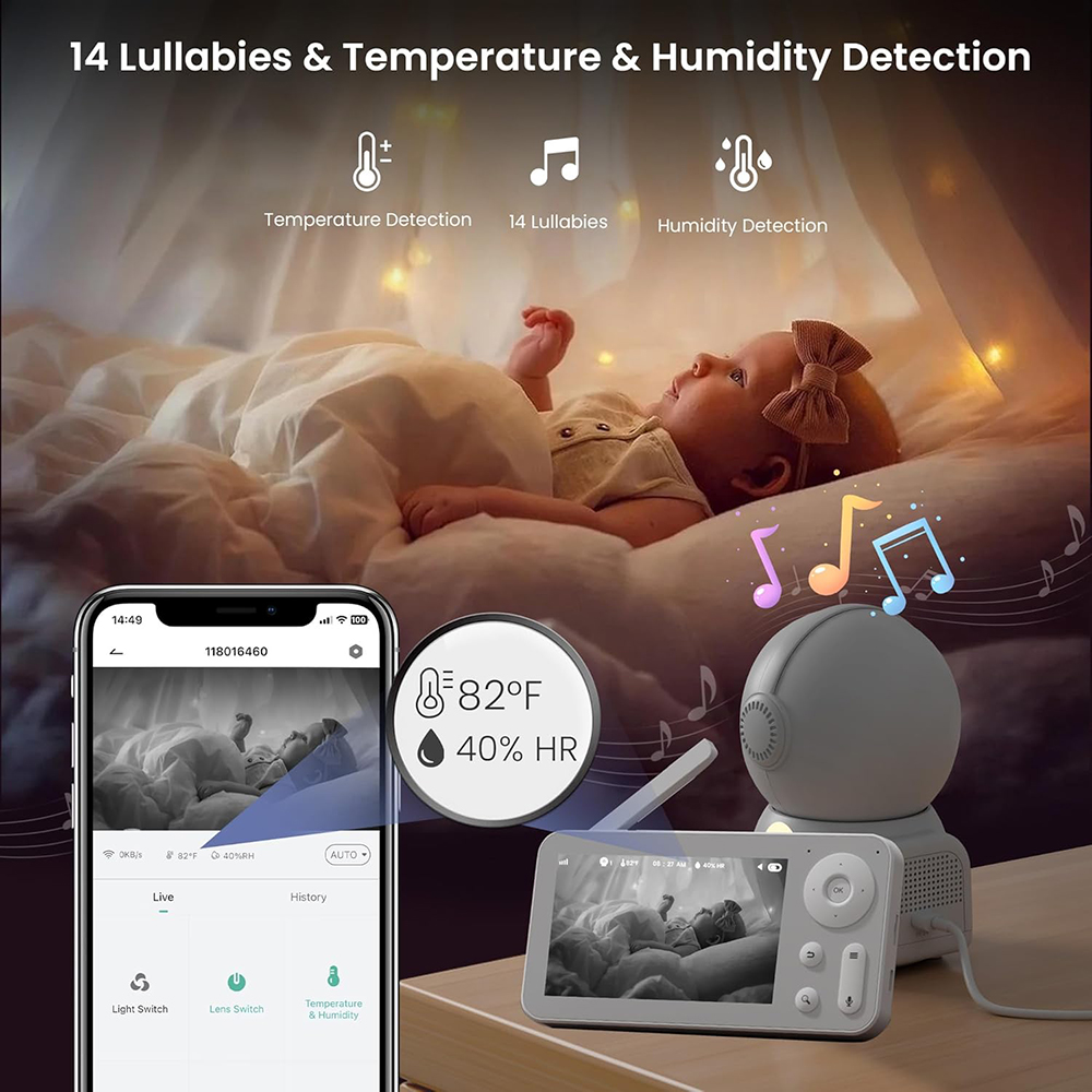 2K радионяня с 2 камерами и ау – обзор и цена Baby Nursery Night Light