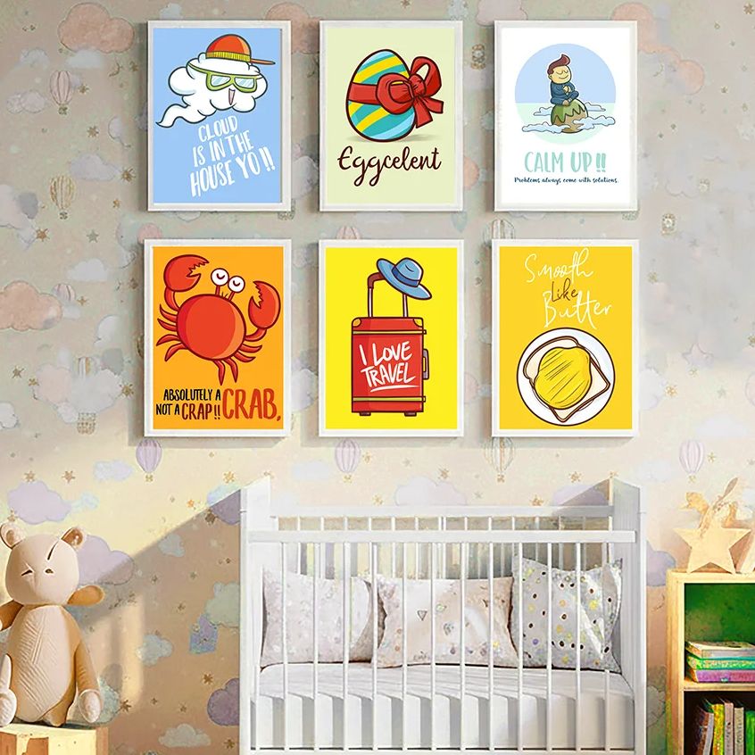 Милые забавные мультяшные цита – обзор и цена Baby Nursery Quotes